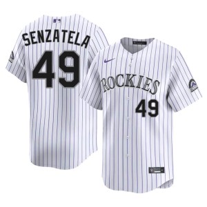 COL Rocks Mens Game Antonio Senzatela White #49 Jersey 593622-999