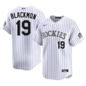 The Rox Mens Official #19 Charlie Blackmon White Jersey 399676-560