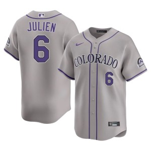 Colorado Rocks #6 Stitched Gray Edouard Julien Mens Jersey 843795-206