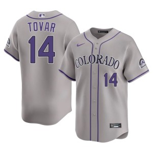 Colorado Rockies Embroidery Ezequiel Tovar #14 Gray Men's Jerseys 194874-524