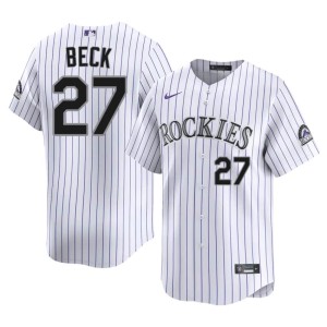 The Rox #27 Men's Official Jordan Beck White Jersey 662798-649
