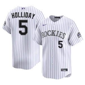 Colorado Rocks #5 Embroidery Matt Holliday White Men Jersey 471530-616