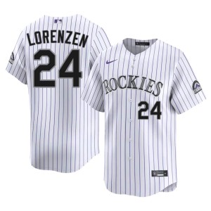 COL Rocks White Embroidery Men #24 Michael Lorenzen Jersey 309801-972