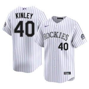 Rockies #40 Mens White MLB Tyler Kinley Jerseys 566233-544