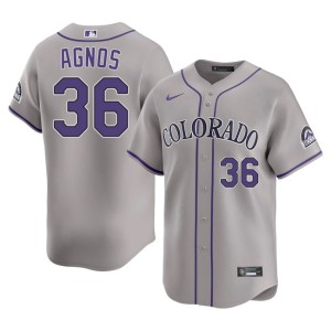 Colorado Rockies #36 Gray Game Zach Agnos Mens Jersey 420911-805
