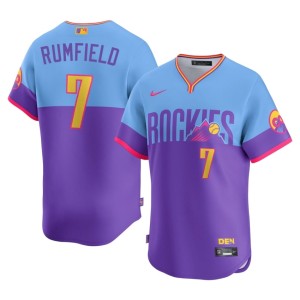 COL Rockies Purple/Blue #7 TJ Rumfield City Connect Limited Men Jersey 742587-382