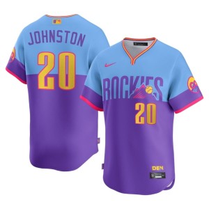 COL Rockies #20 Replica City Connect Purple/Blue Troy Johnston Mens Jerseys 728904-487