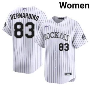 Colorado Rockies Player White Brennan Bernardino #83 Women's Jerseys 768863-747