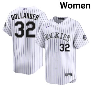 COL Rocks Stitched Women #32 White Chase Dollander Jersey 609971-335