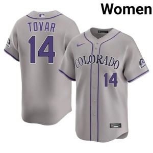 COL Rockies Gray Ezequiel Tovar #14 Women's Game Jerseys 712126-249