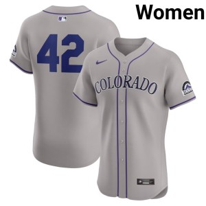 The Rox Gray Women Jackie Robinson Day New #42 Jerseys 675536-151