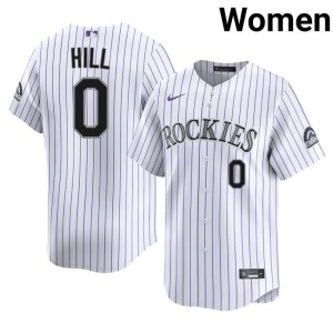 COL Rockies Jaden Hill White Women Player #0 Jerseys 274121-379
