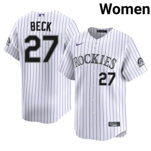 Colorado Rocks White Womens #27 Jordan Beck Official Jerseys 288985-233