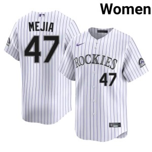 Colorado Rocks Juan Mejia #47 White Replica Women Jersey 953239-270