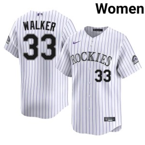 COL Women's Larry Walker White #33 New Jersey 462821-776