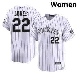 COL Rox Womens #22 Stitched Nolan Jones White Jersey 121386-480