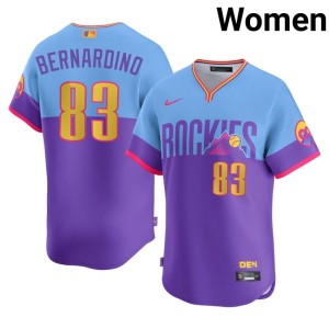 Rockies Women's #83 Purple/Blue Popular City Connect Brennan Bernardino Jersey 947571-132