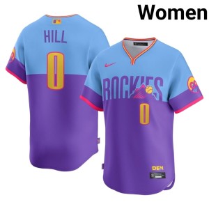 COL Rox 2026 #0 City Connect Jaden Hill Purple/Blue Women's Jersey 768474-178