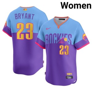 COL Rockies Women City Connect #23 Purple/Blue Kris Bryant Embroidery Jersey 730282-980