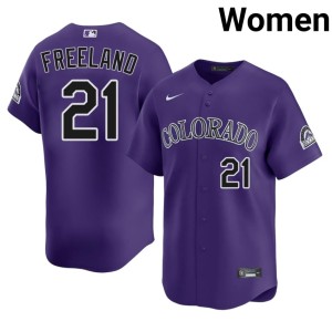 Rockies Women's Replica #21 Purple Kyle Freeland Jerseys 466237-782