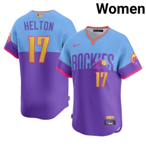 COL Rox City Connect Embroidery Todd Helton Purple/Blue Women #17 Jersey 924826-710