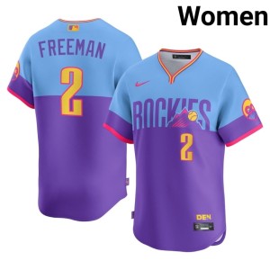 COL Rockies City Connect 2026-27 Tyler Freeman #2 Purple/Blue Womens Jersey 766888-283