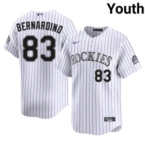 Colorado Rox Brennan Bernardino Authentic White Youth #83 Jersey 441968-418