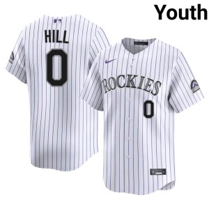 COL Rox #0 White Youth Jaden Hill Popular Jersey 228398-469