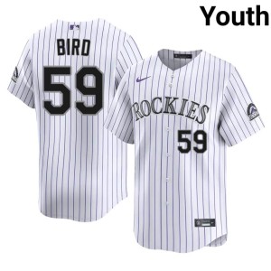The Rocks Jake Bird Youth #59 MLB White Jerseys 556500-814