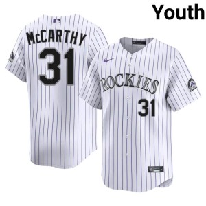 COL Rocks Official Jake McCarthy Youth White #31 Jersey 593410-462