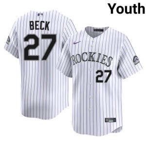 Colorado Rockies #27 White Jordan Beck Popular Youth Jerseys 929497-604