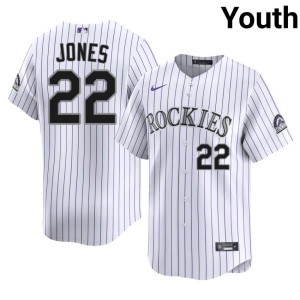 Colorado White Embroidery Youth Nolan Jones #22 Jersey 157440-998