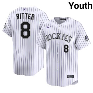 The Rox Youth Ryan Ritter Player White #8 Jersey 909767-438