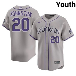 COL Rox Embroidery Troy Johnston #20 Gray Youth Jersey 566627-839