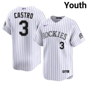 COL Rockies Youth #3 MLB Willi Castro White Jerseys 835342-123