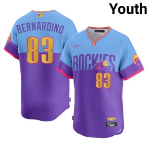 Rockies Brennan Bernardino Youth Purple/Blue City Connect #83 Player Jerseys 689311-790