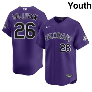Colorado Rocks Brett Sullivan Purple Youth Popular #26 Jersey 104783-628