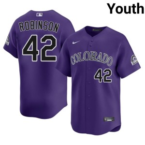 Rockies Youth #42 Jackie Robinson Authentic Purple Jersey 739815-153