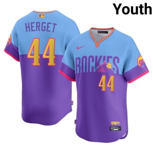 COL Rox City Connect Youth New #44 Purple/Blue Jimmy Herget Jerseys 963528-740