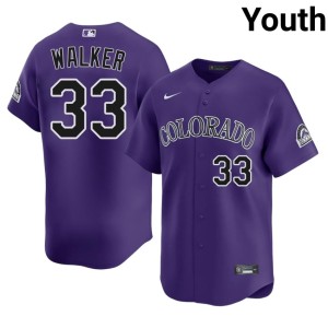Rockies Larry Walker Purple Replica Youth #33 Jersey 551143-775