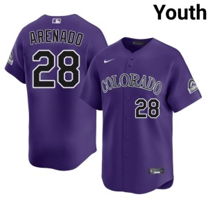 The Rocks Youth #28 Nolan Arenado Game Purple Jerseys 406702-474