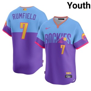 Rocks TJ Rumfield Youth #7 City Connect Stitched Purple/Blue Jersey 332484-115